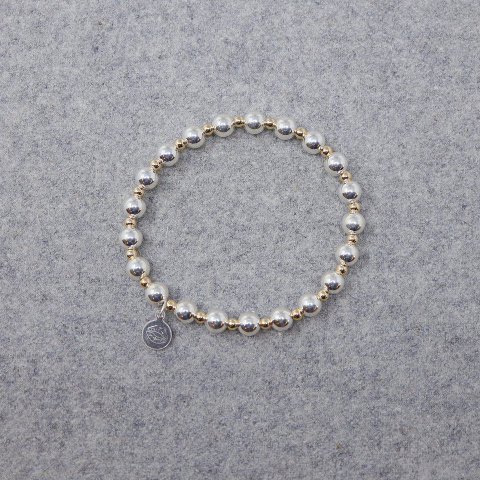Versilbertes-vergoldetes Perlen Armband