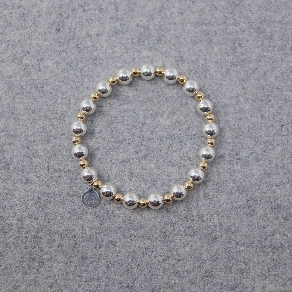 Versilbertes-vergoldetes Perlen Armband
