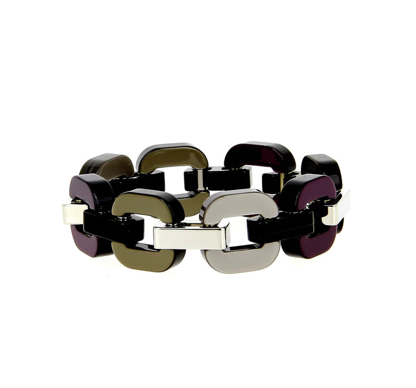 BIG Bracelet X.D. Design S Triple colored Moor/Eggplant/grey