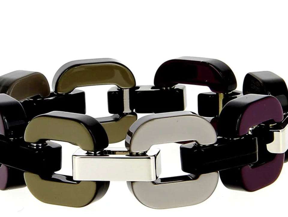 BIG Bracelet X.D. Design S Triple colored Moor/Eggplant/grey