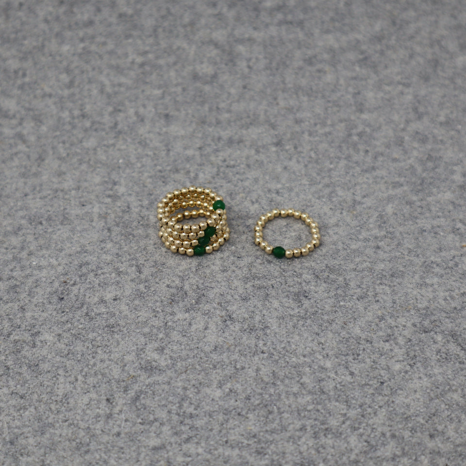 Ring vergoldete Perlen mit Edelstein