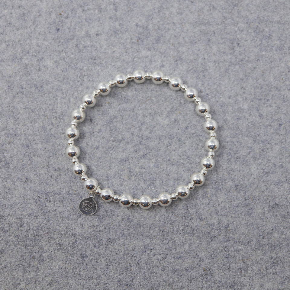 MOCKING ARMBAND SILBERNEN PERLEN GROß-KLEIN