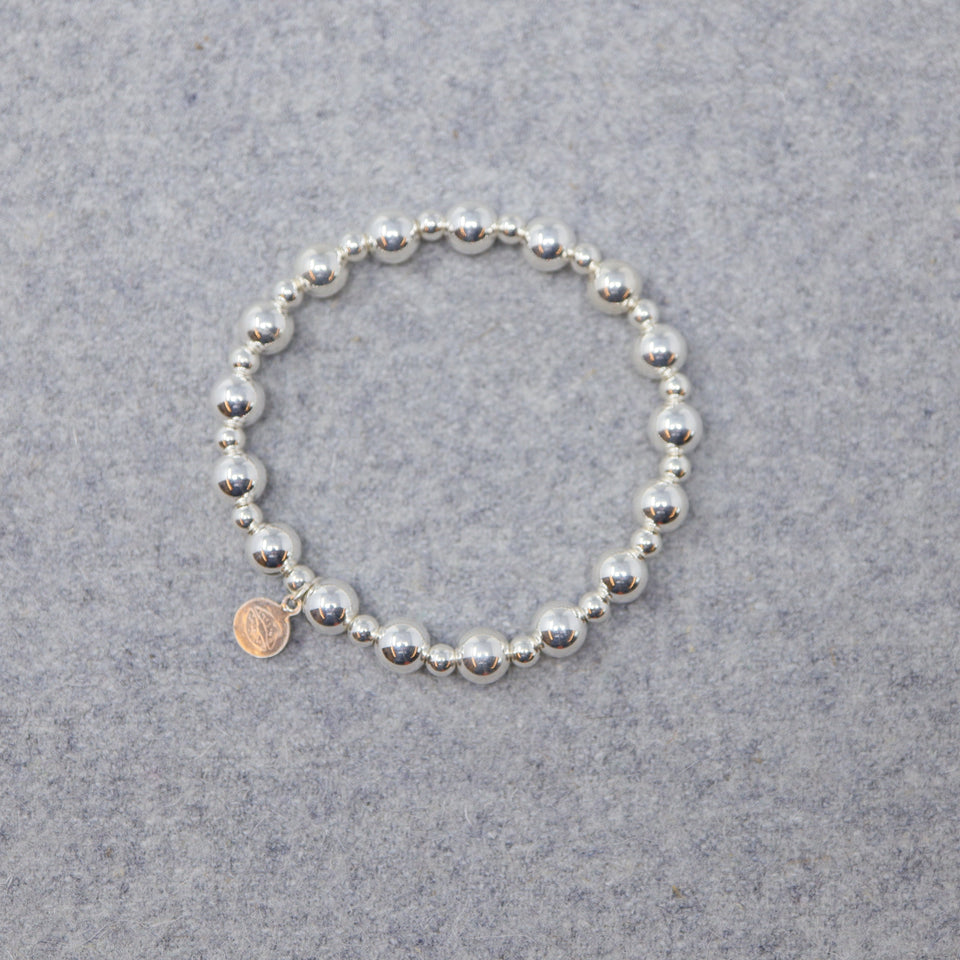 MOCKING ARMBAND SILBERNEN PERLEN GROß-KLEIN
