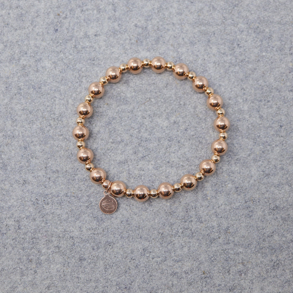 Rosévergoldetes "Groß-Klein-Perlen-Armband"