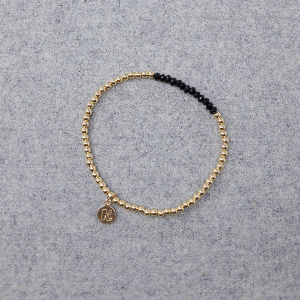Armband vergoldete Perlen mit Natursteinen "Streif"