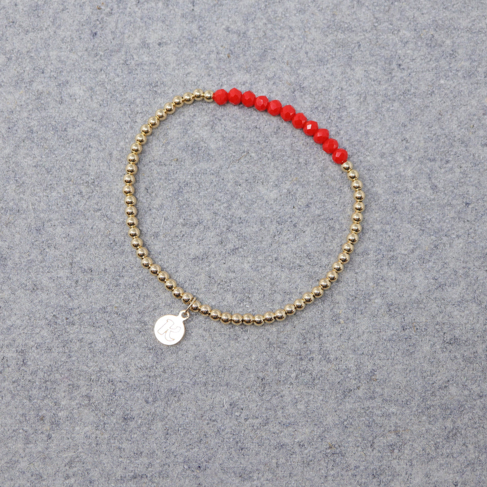 Armband vergoldete Perlen mit Natursteinen "Streif"
