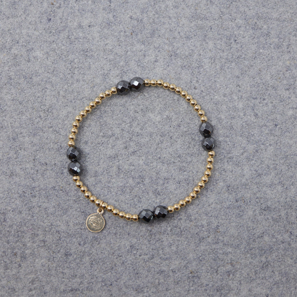 Einsiedelei Armband vergoldeten Perlen mit Edelsteinen 4x2