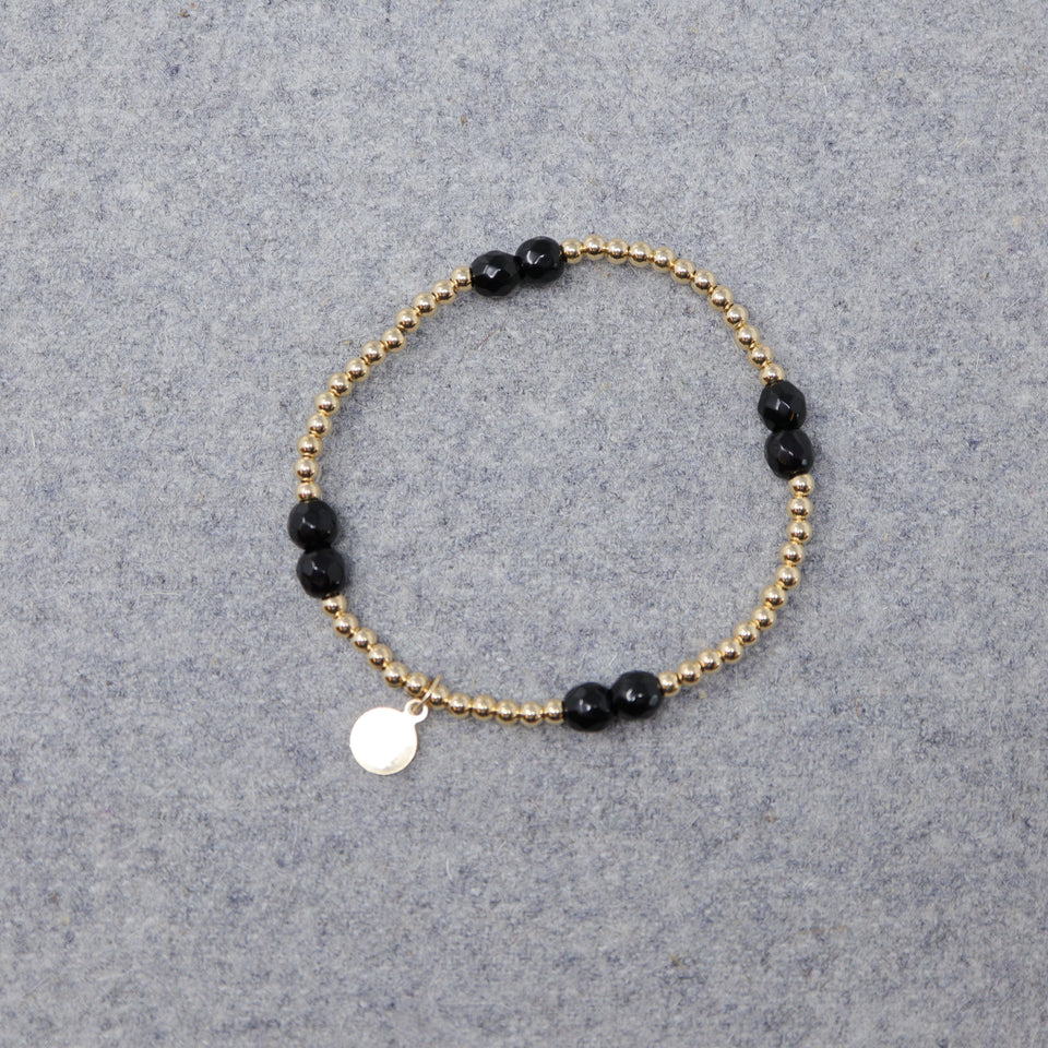 Einsiedelei Armband vergoldeten Perlen mit Edelsteinen 4x2