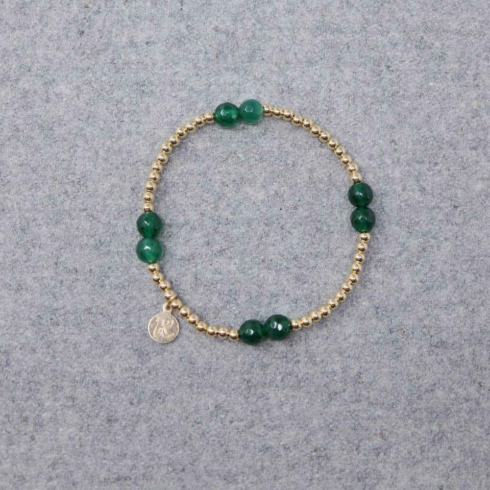 Einsiedelei Armband vergoldeten Perlen mit Edelsteinen 4x2