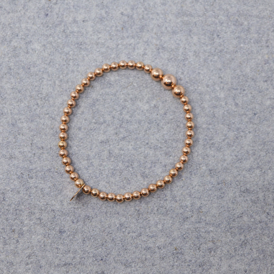 Rosévergoldetes Perlen Armband elastisch 3 Perlen-Größen