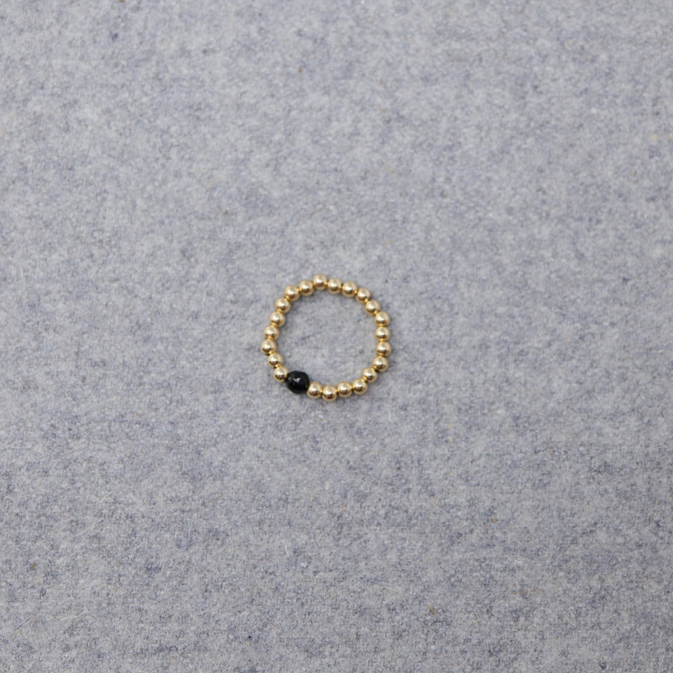 Ring vergoldete Perlen mit Edelstein