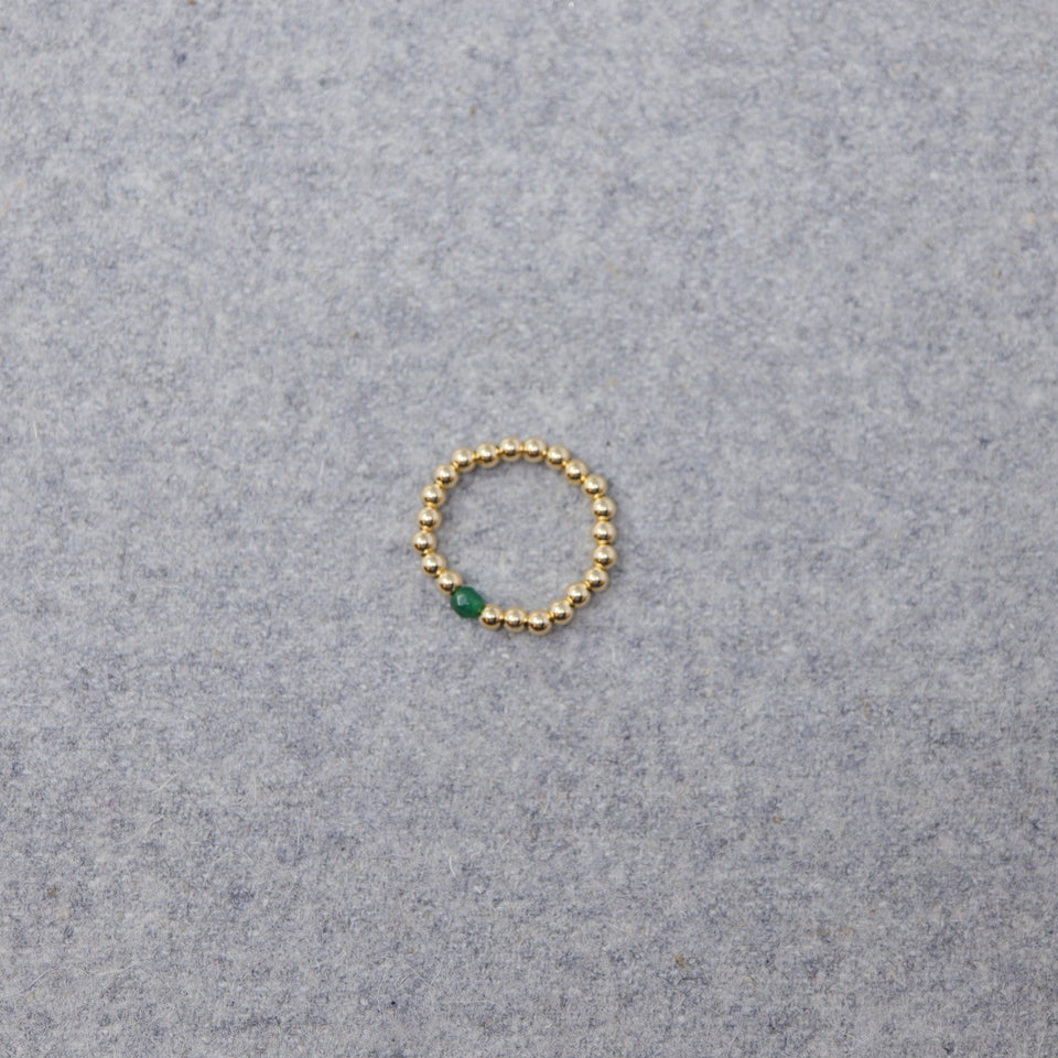 Ring vergoldete Perlen mit Edelstein