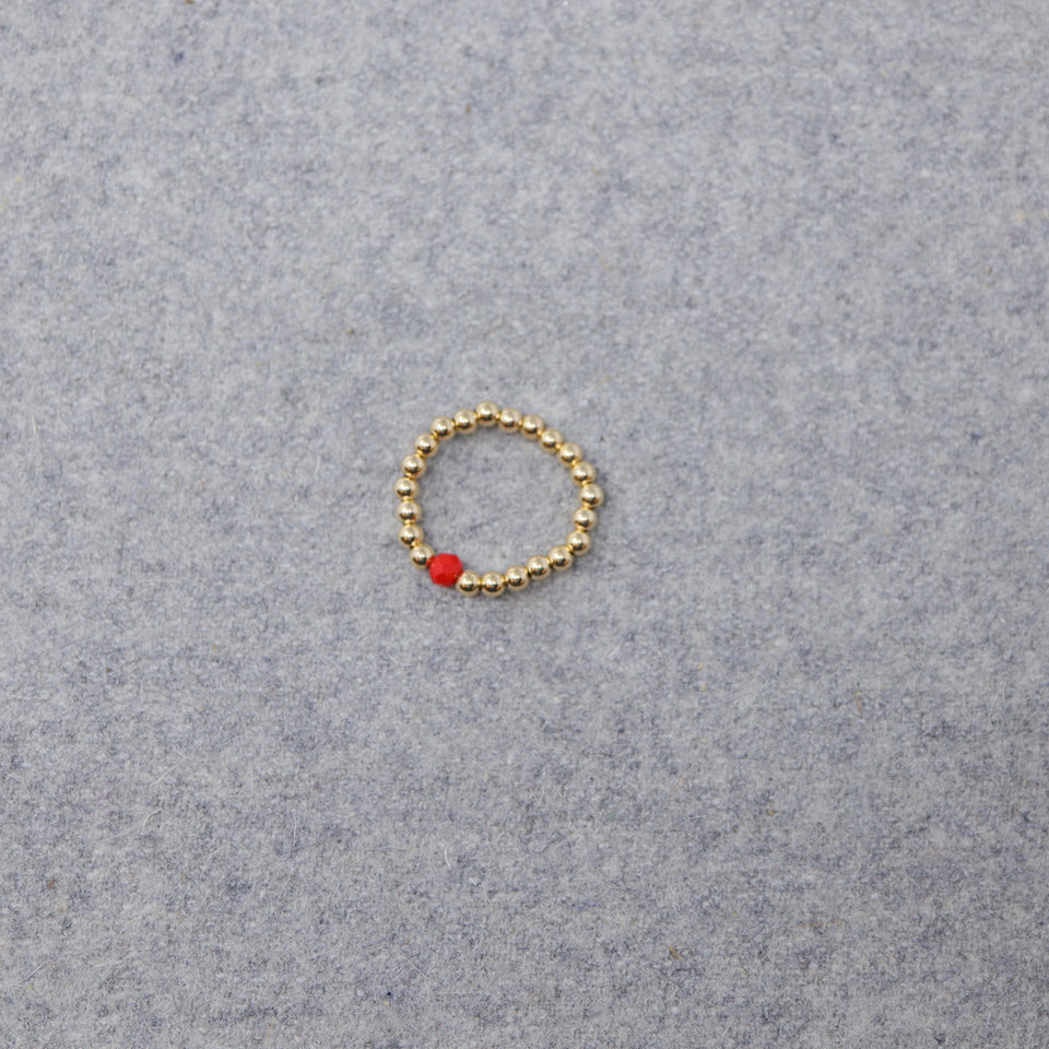 Ring vergoldete Perlen mit Edelstein