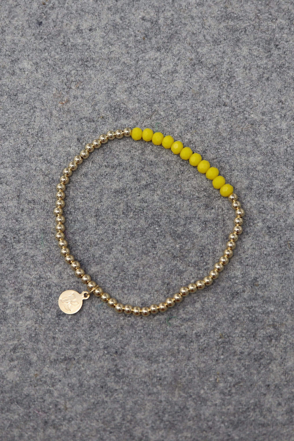 Armband vergoldete Perlen mit Natursteinen "Streif"