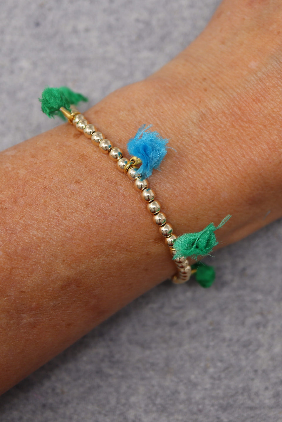 Party Pomml Bracelet vergoldeten Armband Grun