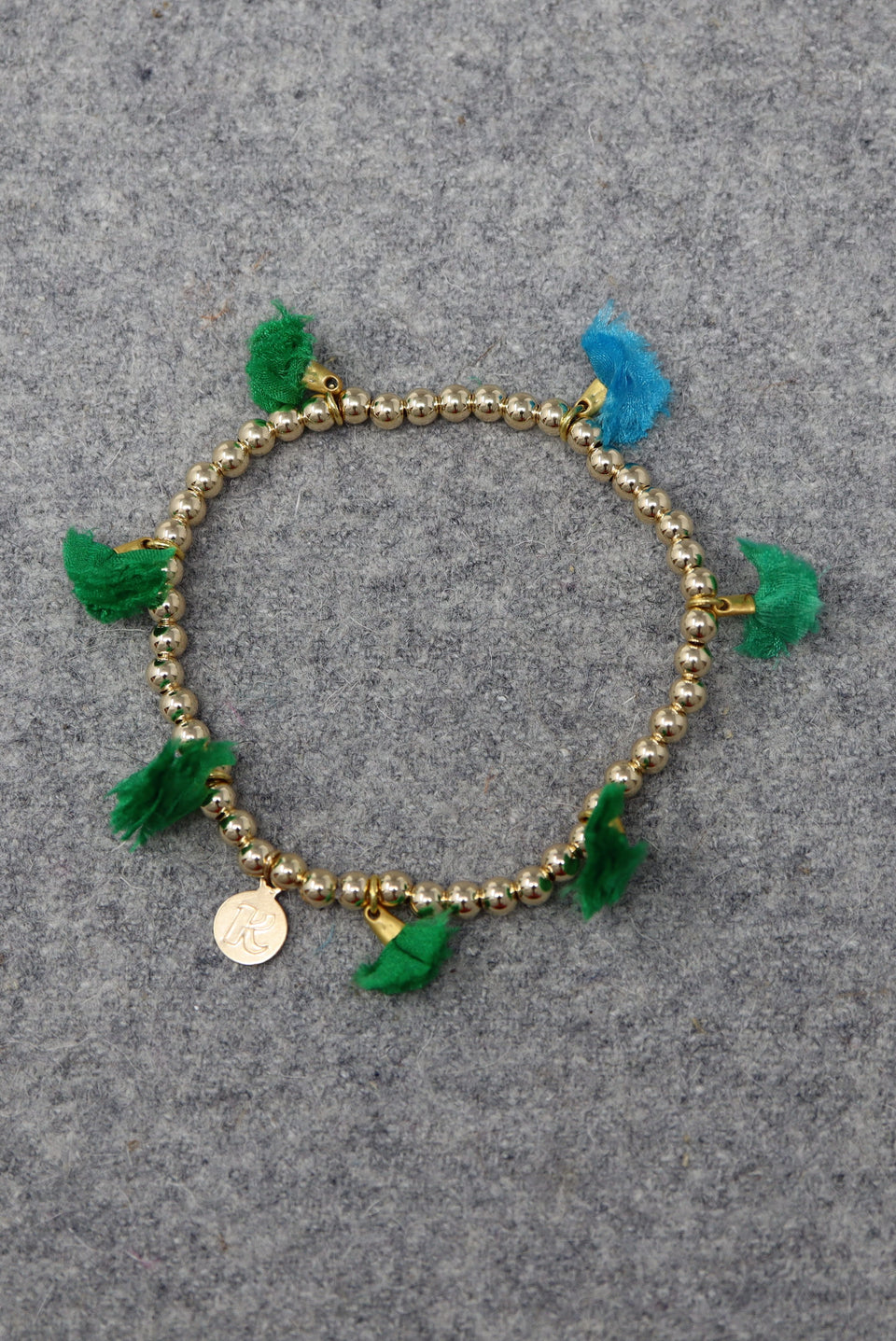 Party Pomml Bracelet vergoldeten Armband Grun