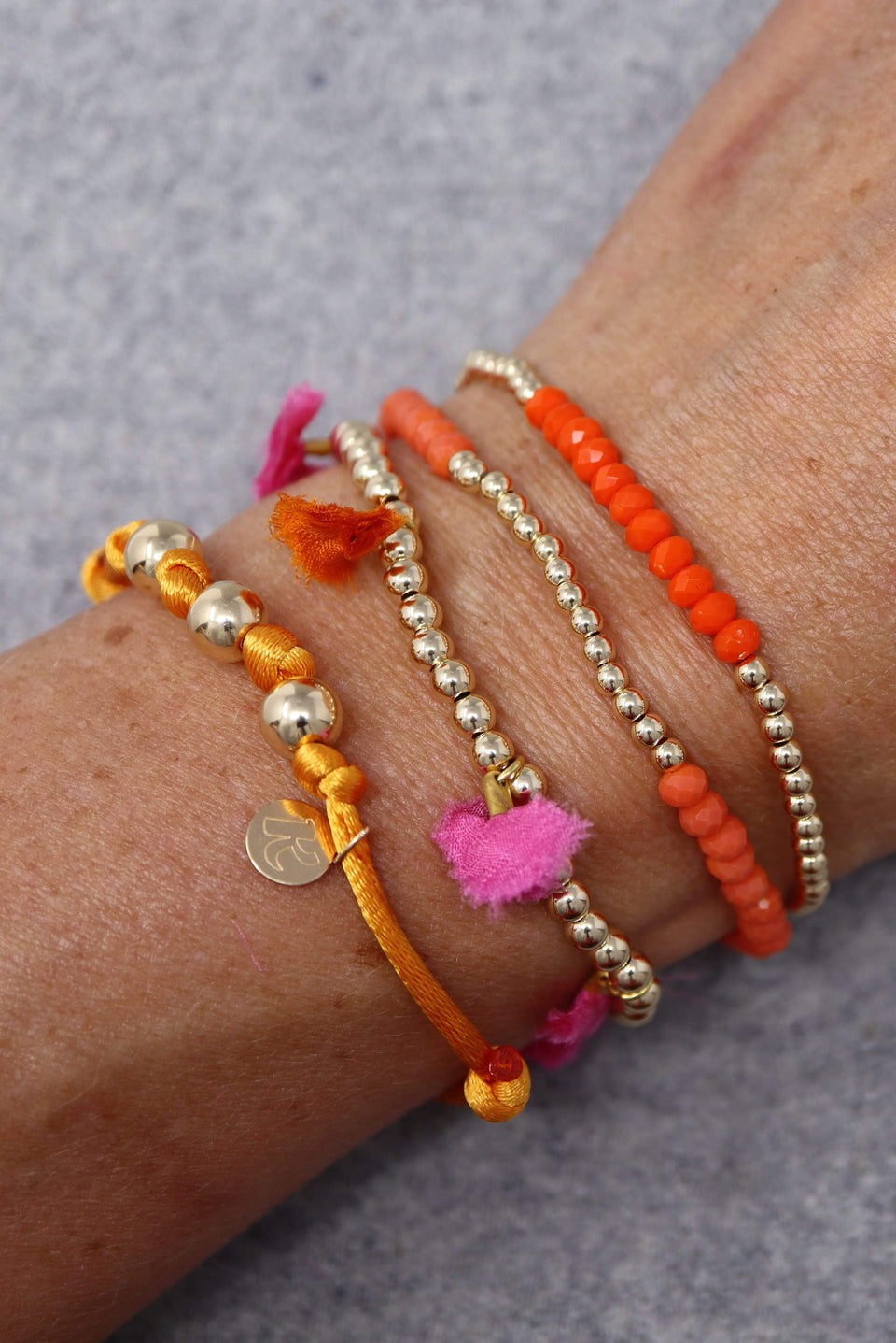 Pomml Orange Pink vergoldeten Armband